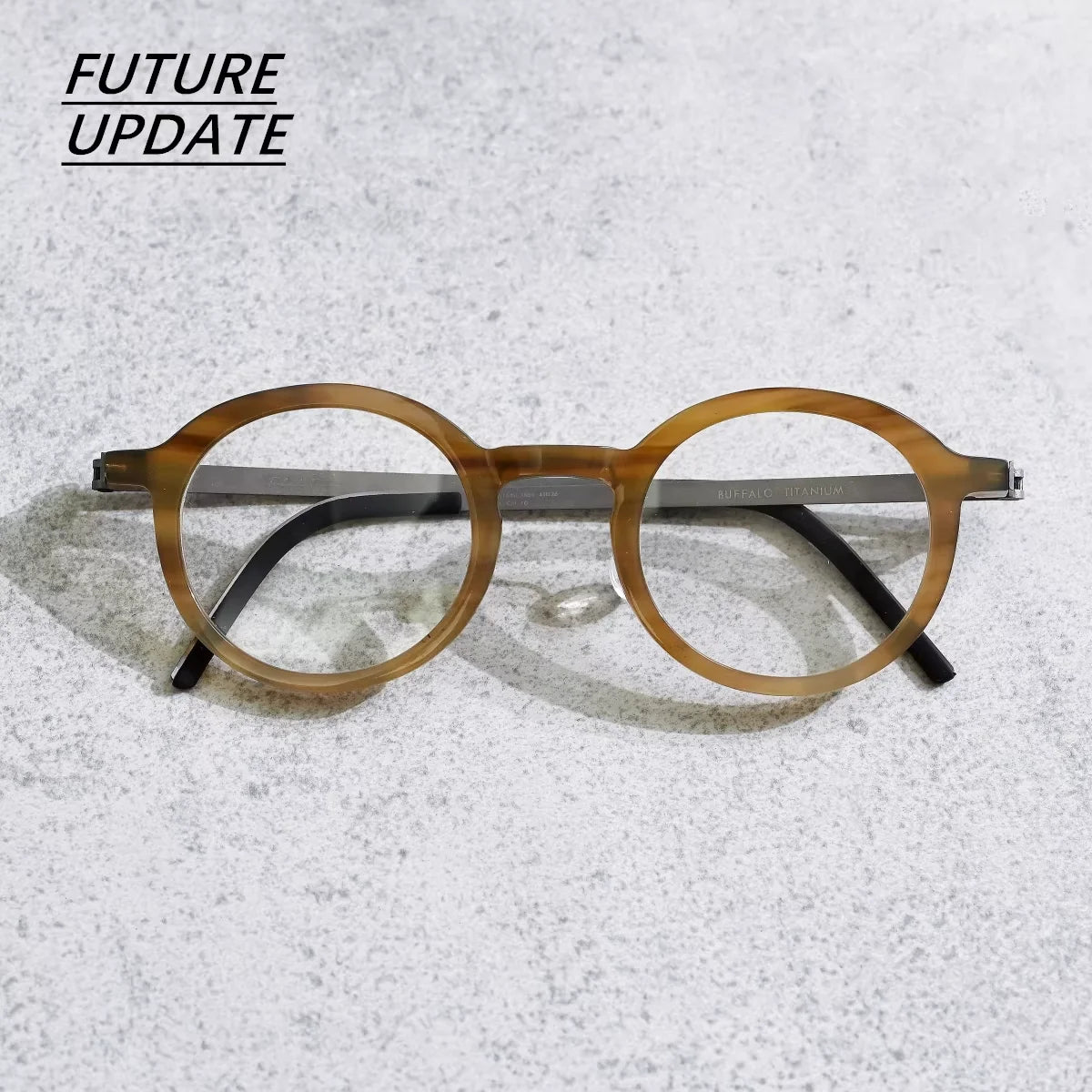 FUTURE UPDATE Vintage Buffalo Horn Large Face Men's Eyeglass Frames