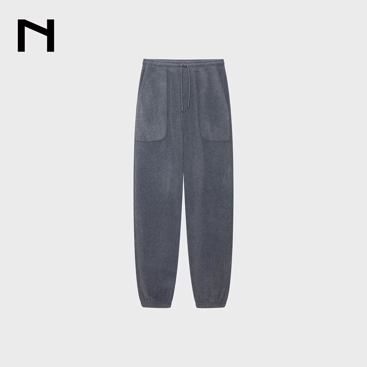 NANS Menswear Men's Fleece Quilted Pocket Sweatpants with Drawstring Waist
