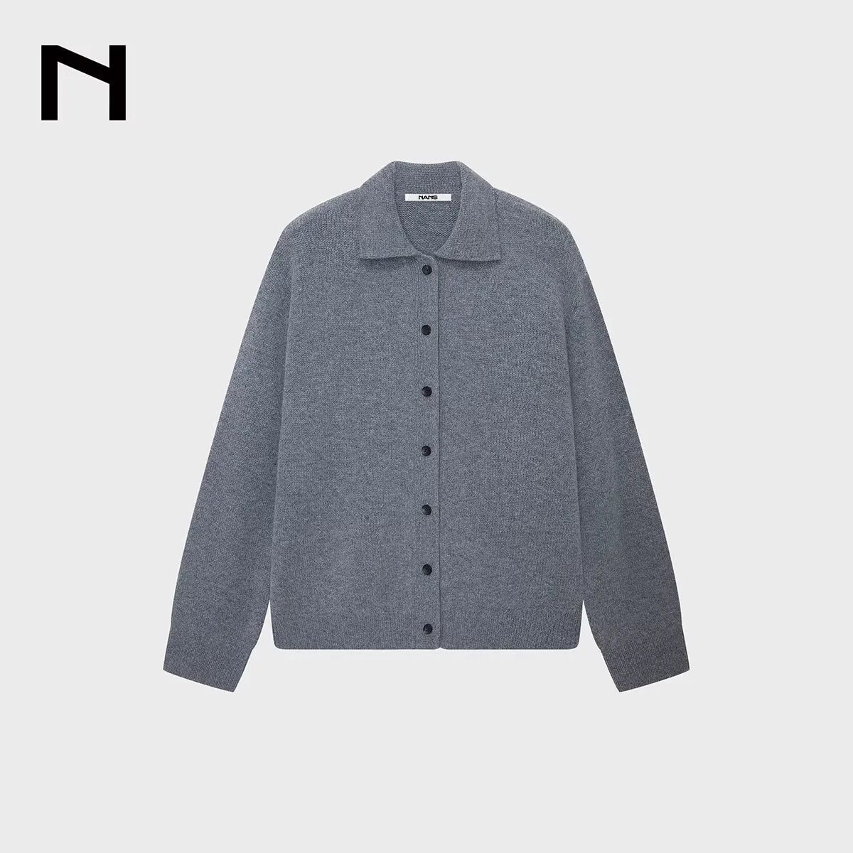 NANS Menswear Merino Wool Cashmere Blend Lapel Cardigan