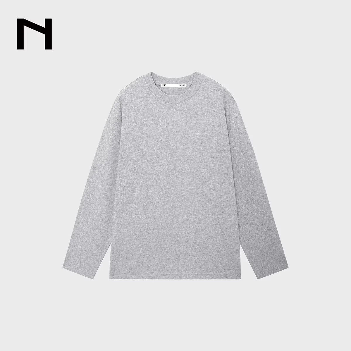 NANS Menswear Men's 240g Double Yarn Long Sleeve Crew Neck T-Shirt