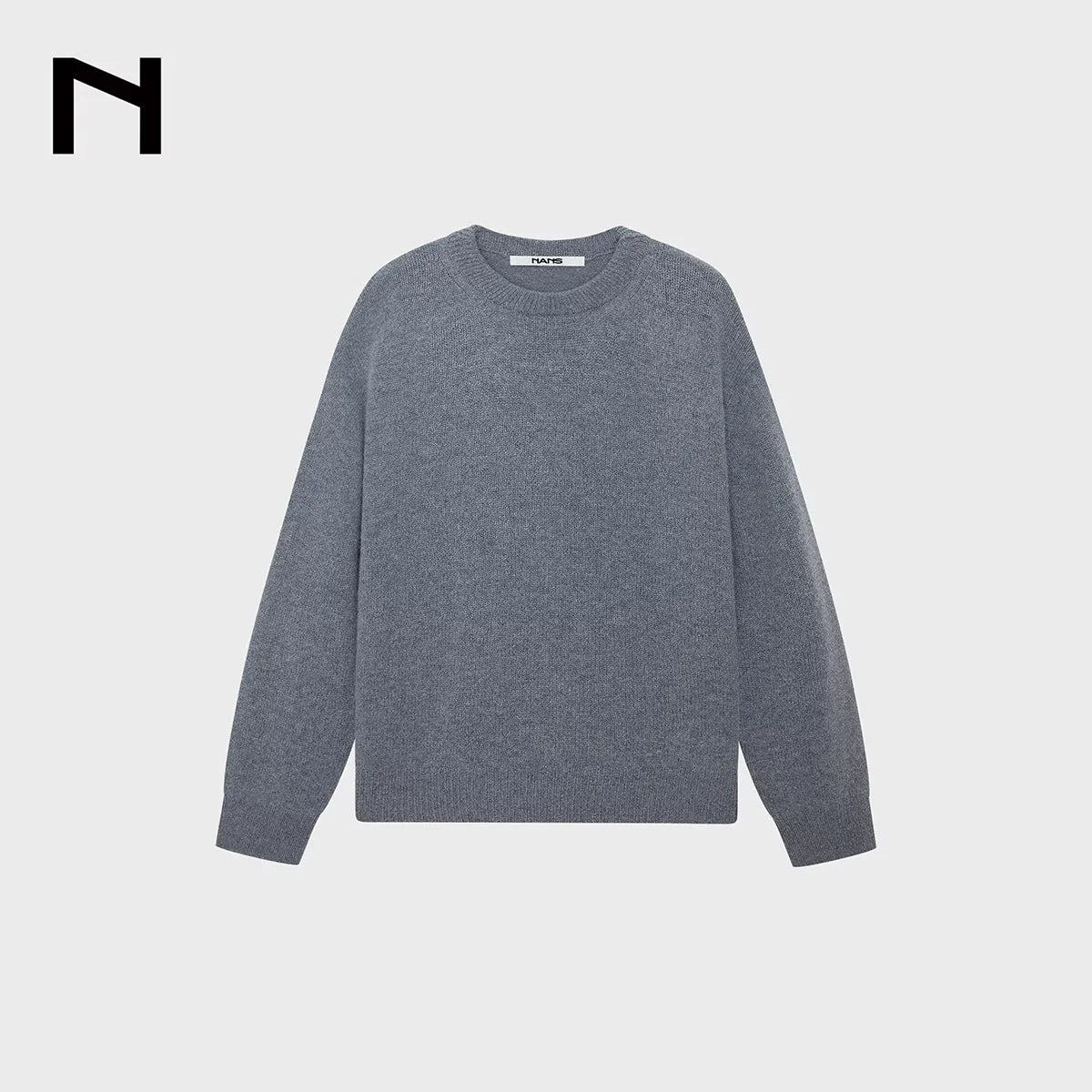 NANS Menswear Ultra-Fine Merino Wool Cashmere Crew Neck Sweater