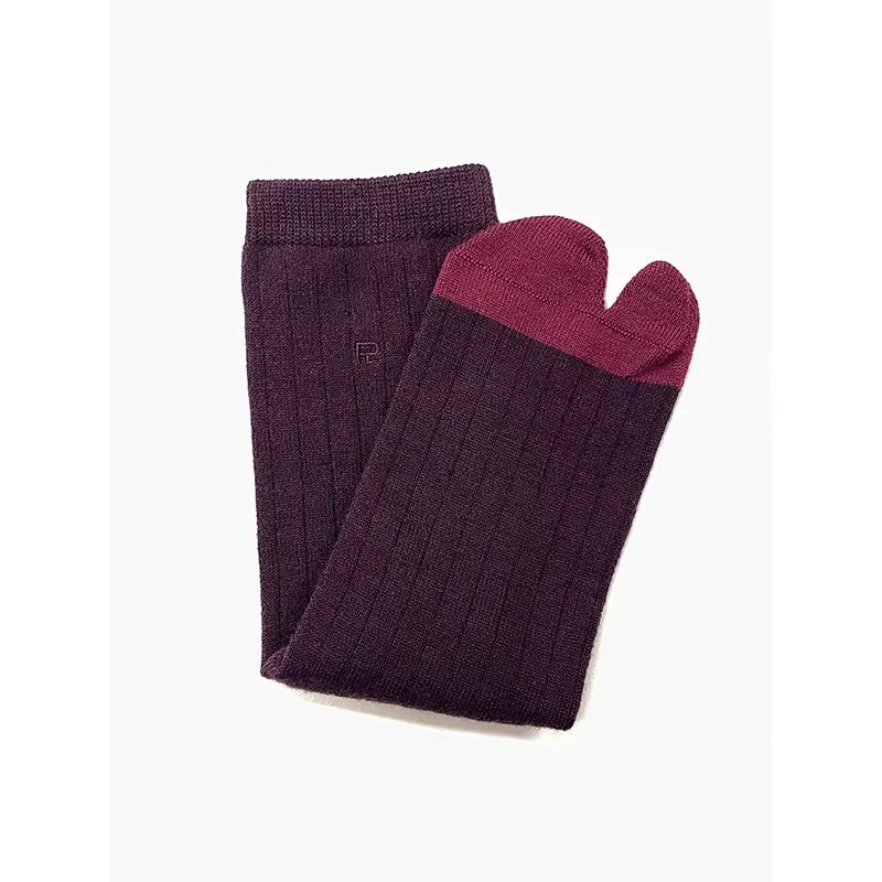 RandomPiece Wool Blend Colorblock Split-Toe Socks