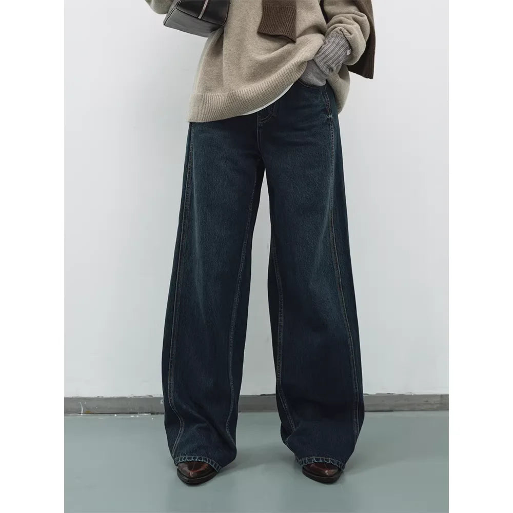 RandomPiece Three-Panel High-Rise Wide-Leg Jeans