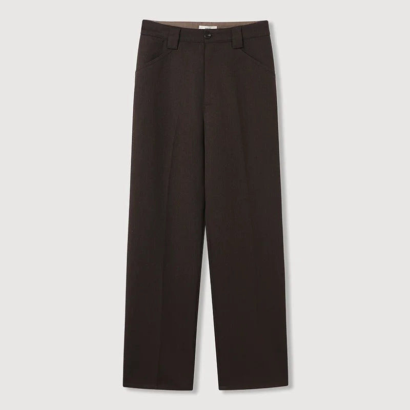ROYA Merino Wool Blend Dark Flecked Dress Pants