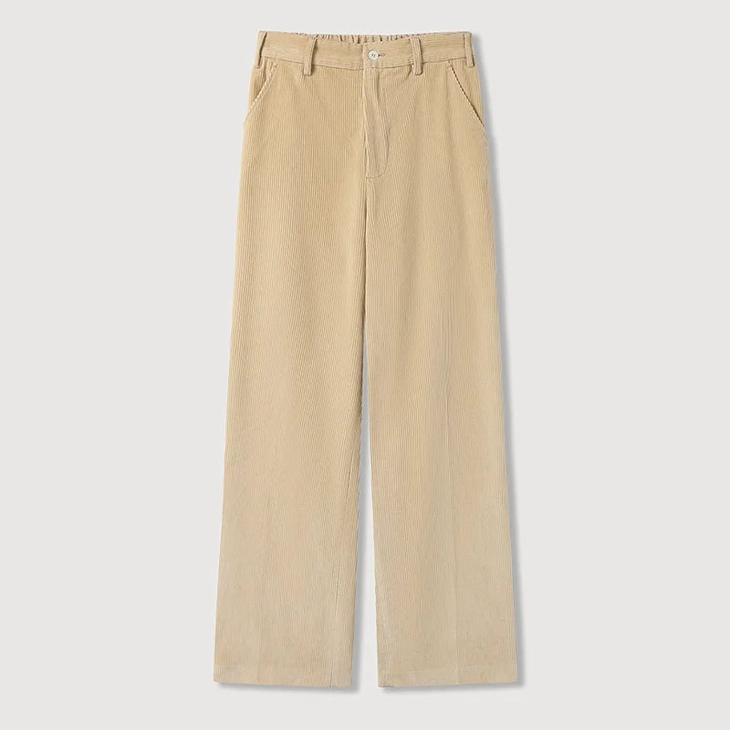 ROYA Men's Wide-Leg Pima Cotton Corduroy Pants