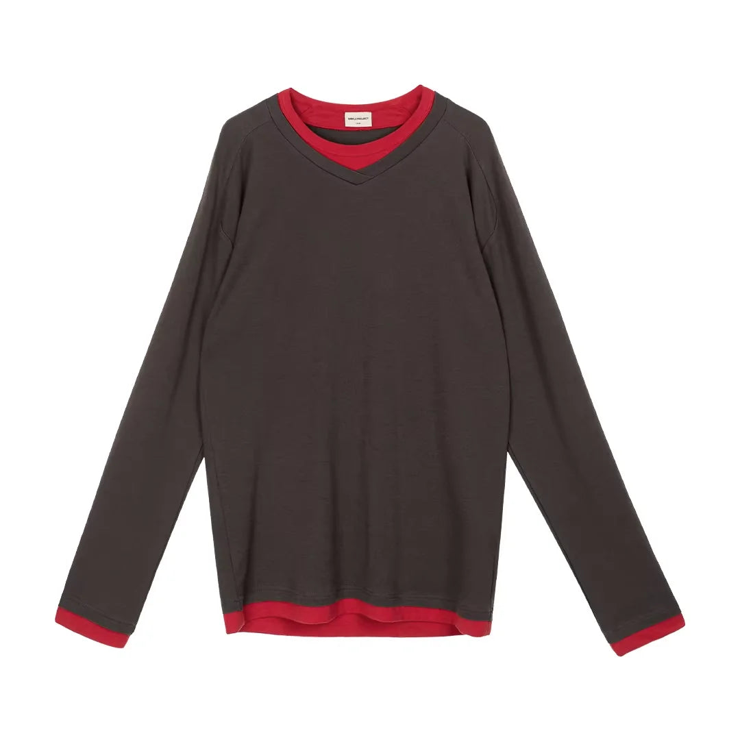 Simple Project Merino Wool Faux Layered Crewneck T-Shirt