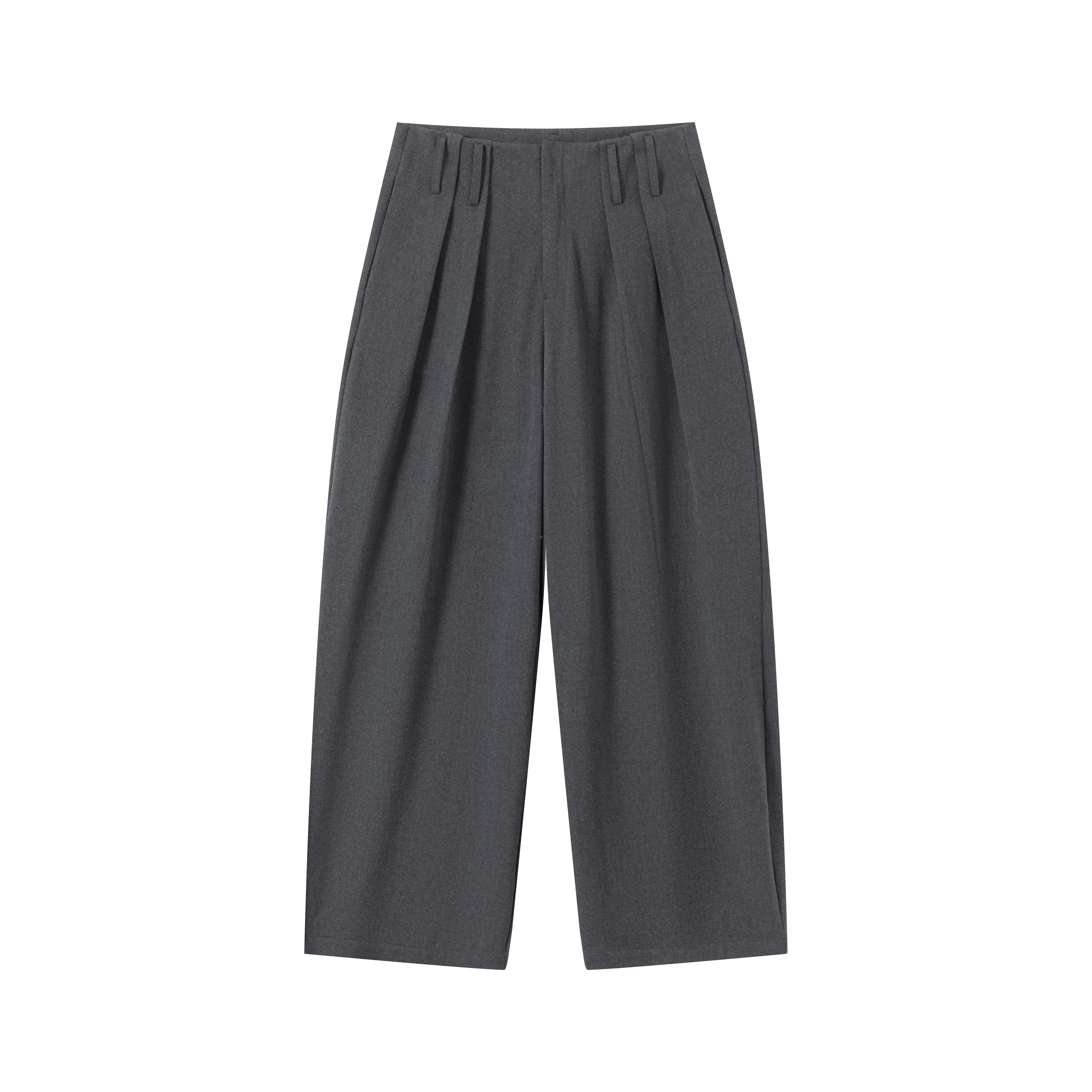 VLABMADE Vintage Wool-Blend Double-Pleated Wide-Leg Trousers