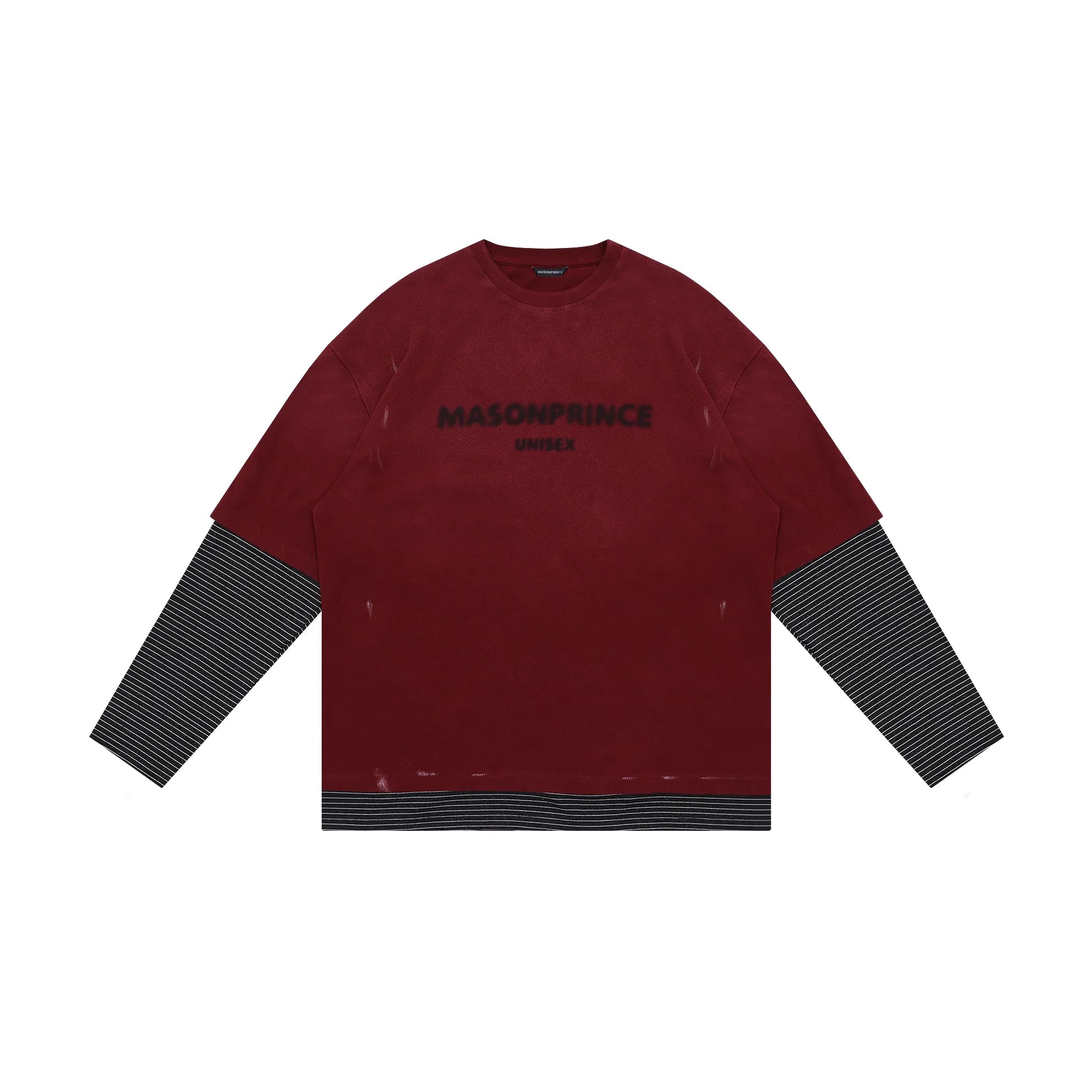 MASONPRINCE Unisex Vintage Striped Layered Long Sleeve Shirt