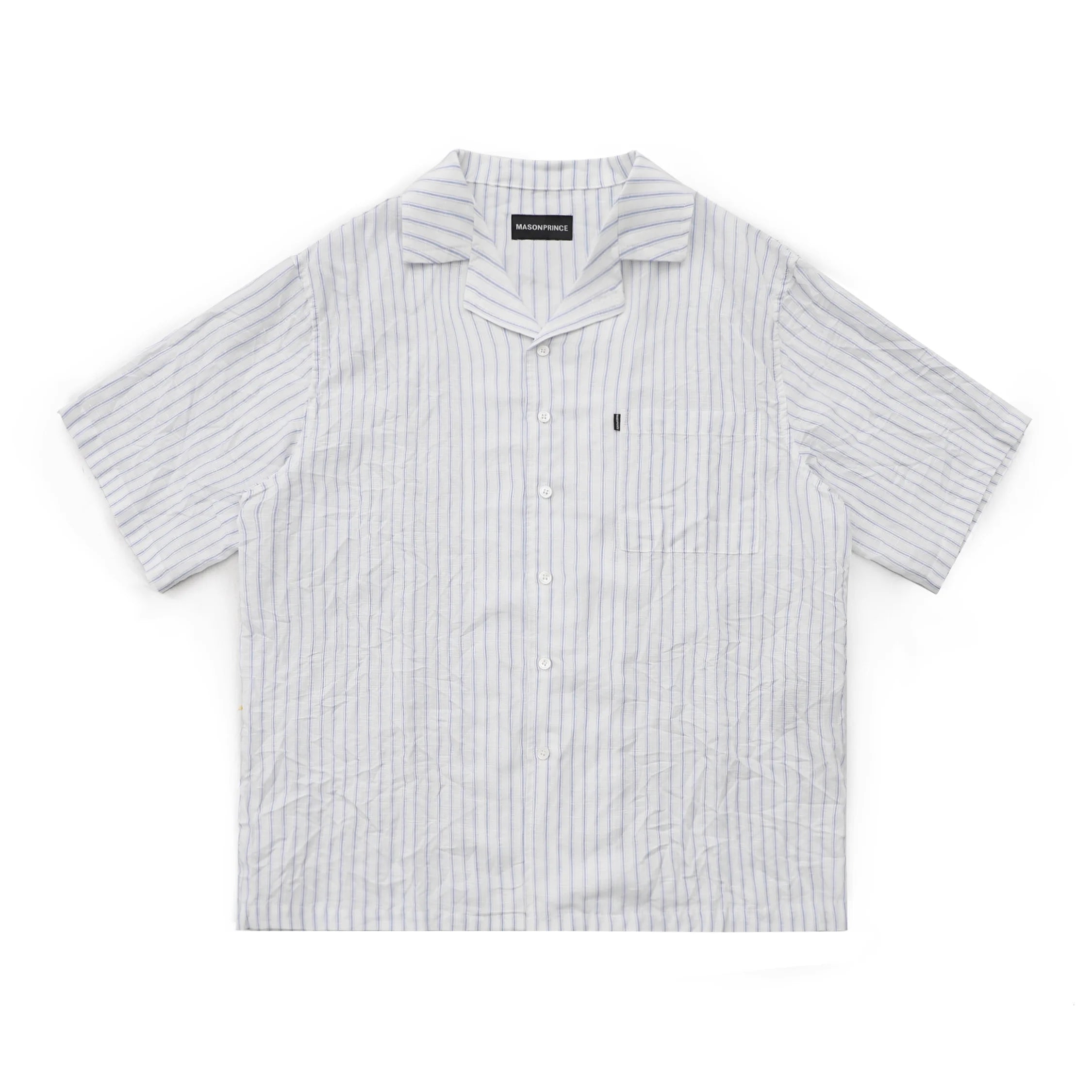 MASONPRINCE Linen Tencel Crinkle Short Sleeve Vacation Shirt