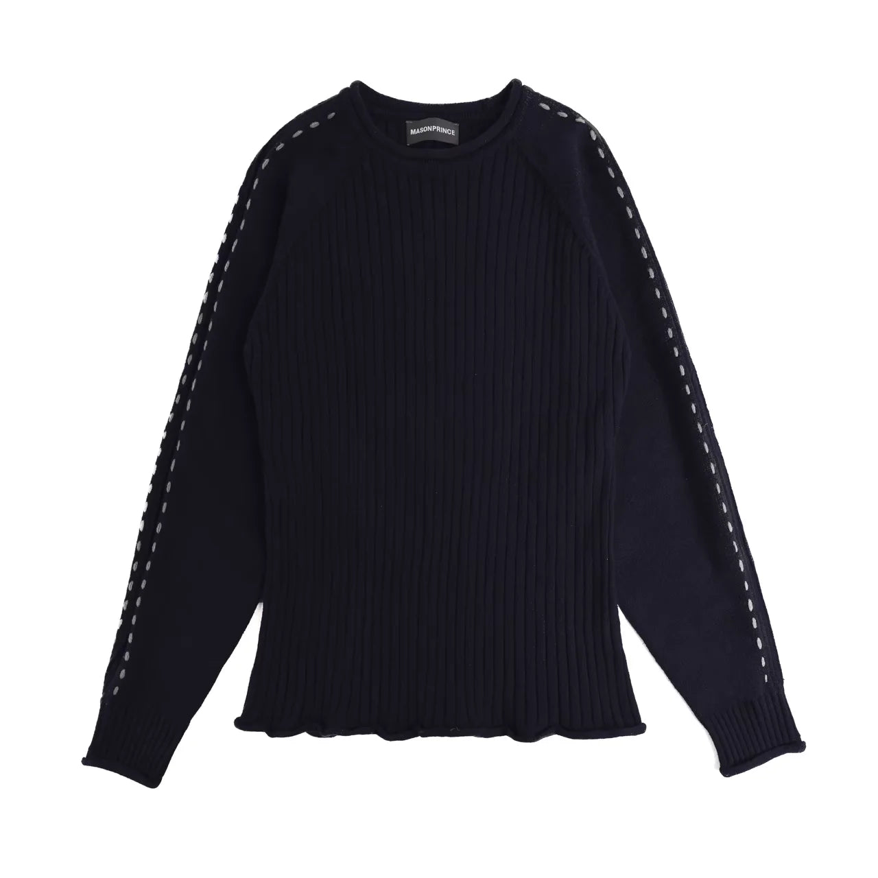 MASONPRINCE 90 Patch Ribbed Crew Neck Sweater