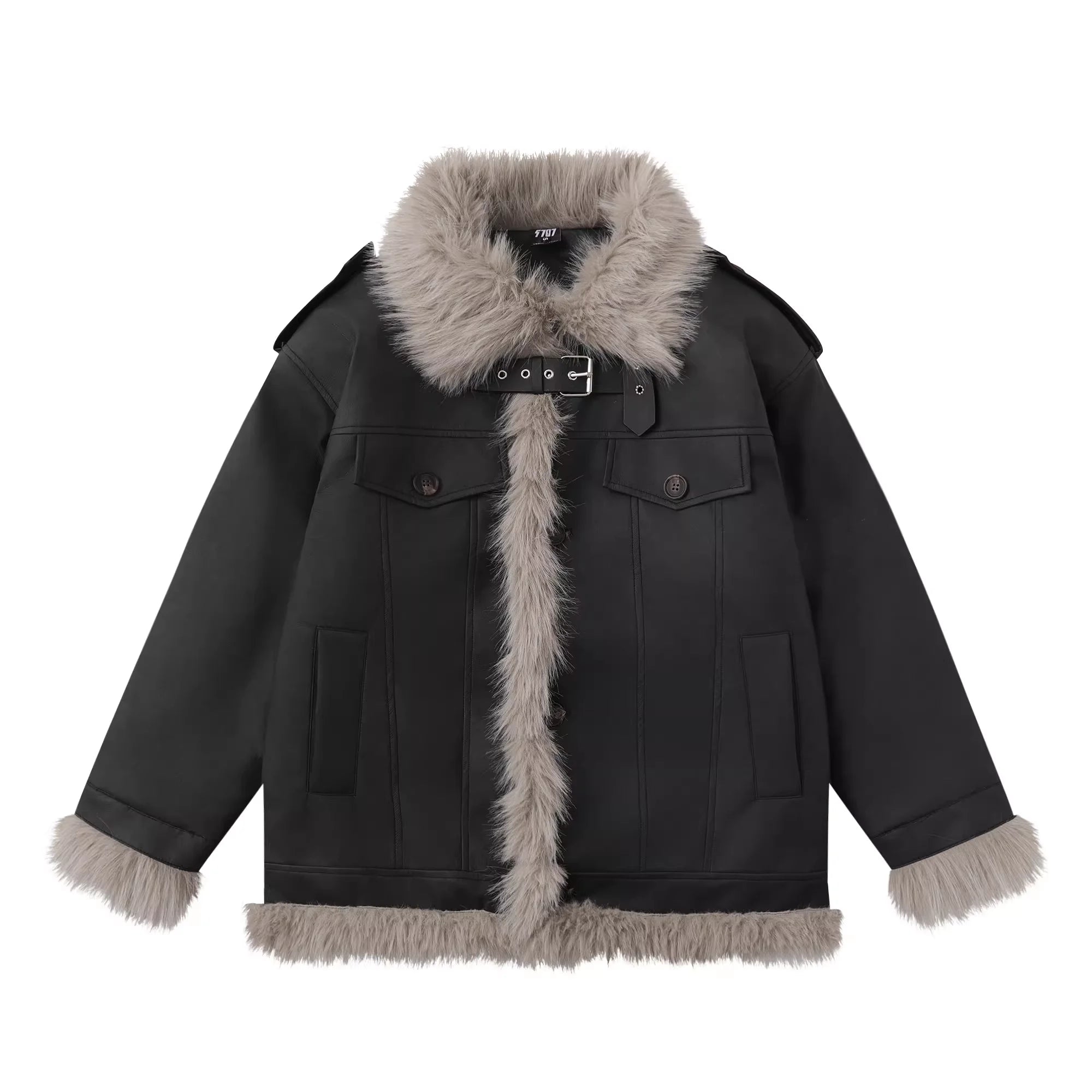 BIGGOLD STUDIO Women's Brown Faux Shearling Winter Coat