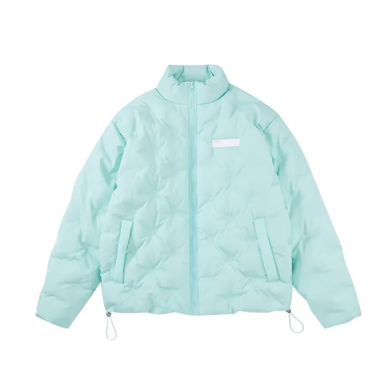 FPA Light Blue Diamond Pattern Short Down Jacket for Men