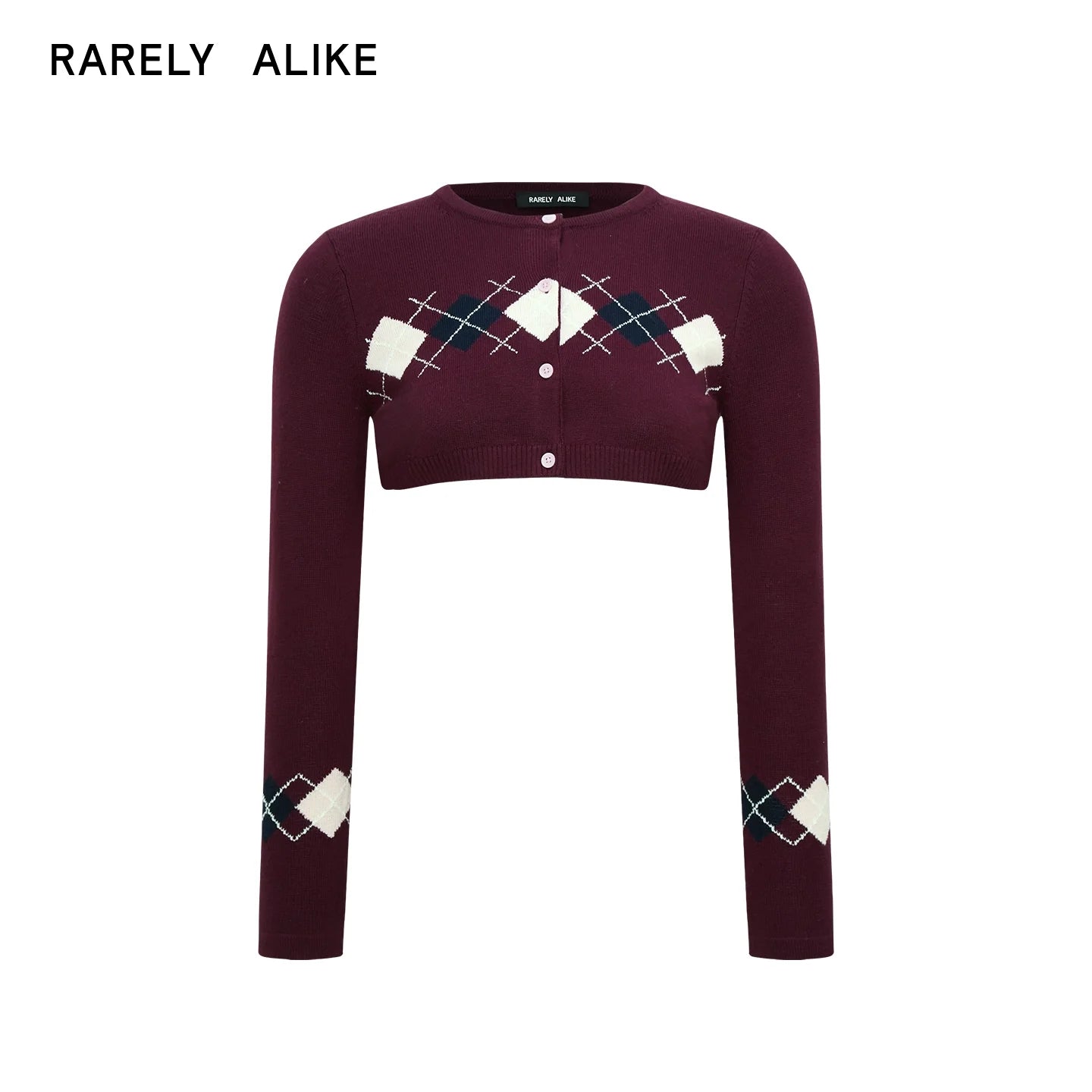 RARELY ALIKE Argyle Knit Cardigan and Camisole Set