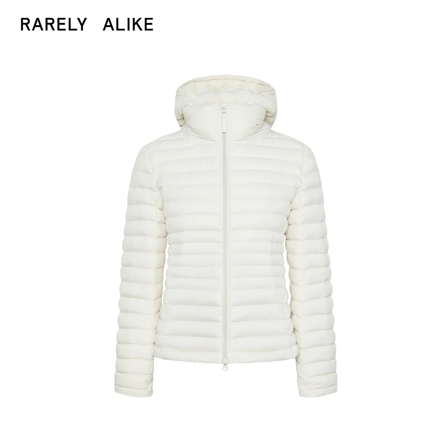 RARELY ALIKE Detachable Hood Ribbed Down Puffer Jacket