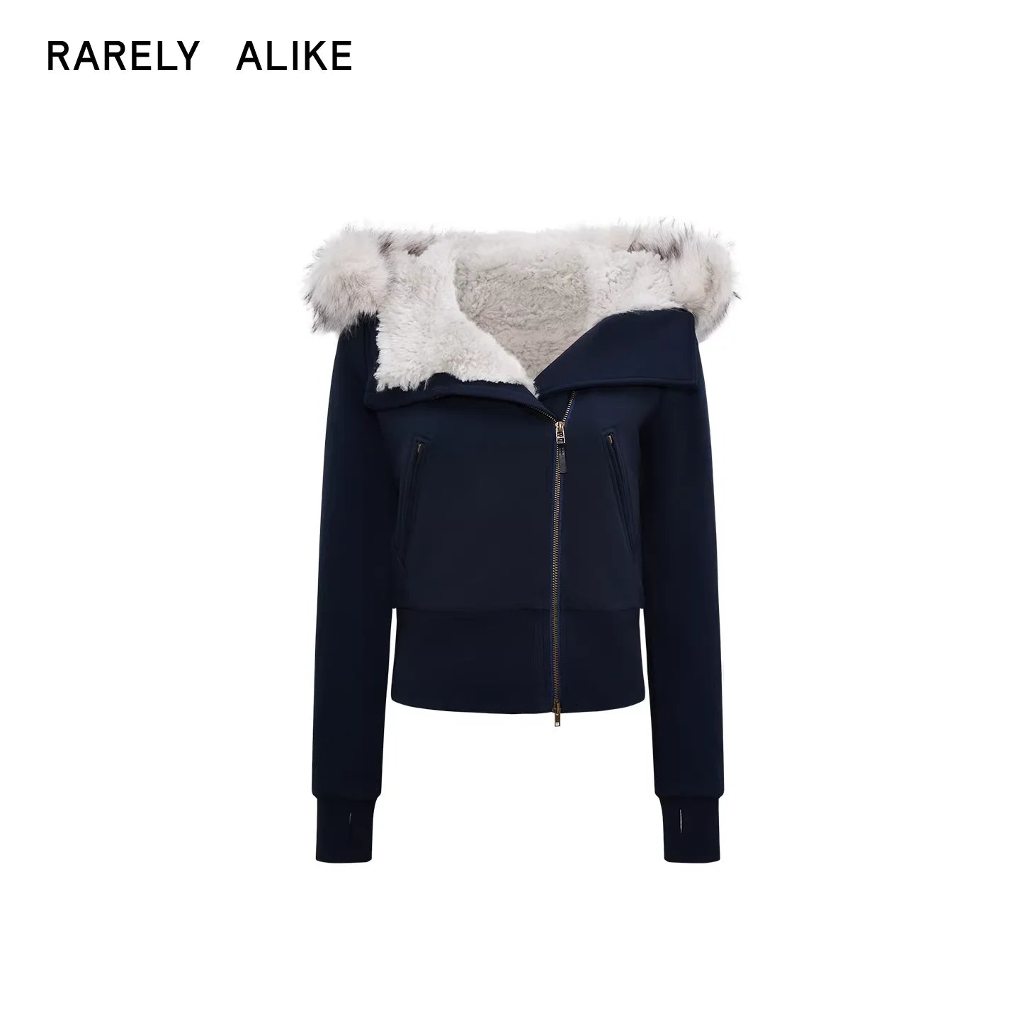 RARELY ALIKE Women's Hooded Cotton Coat with Faux Fur Trim and Plush Lining