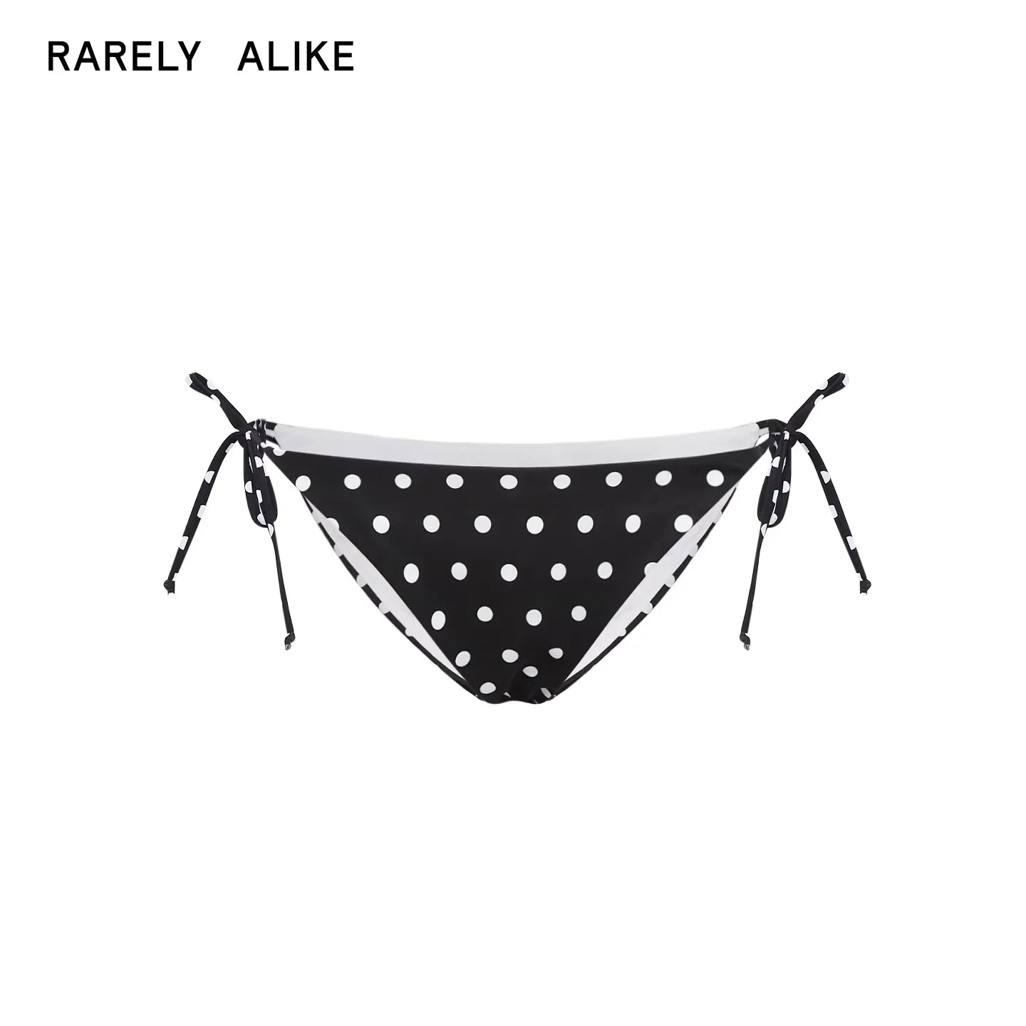 RARELY ALIKE Polka Dot Tie Bikini Three-Piece Set