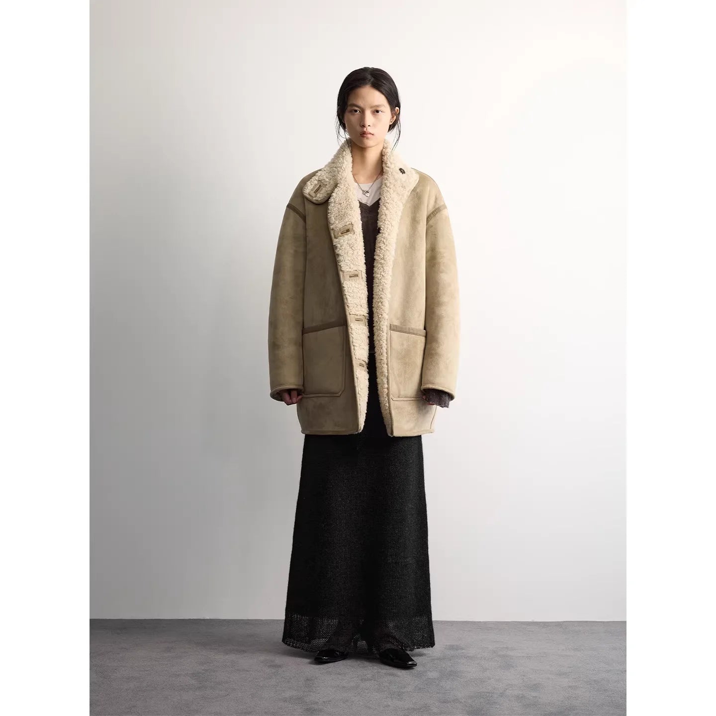 RandomPiece Reversible Teddy Fleece Faux Fur Jacket for Women