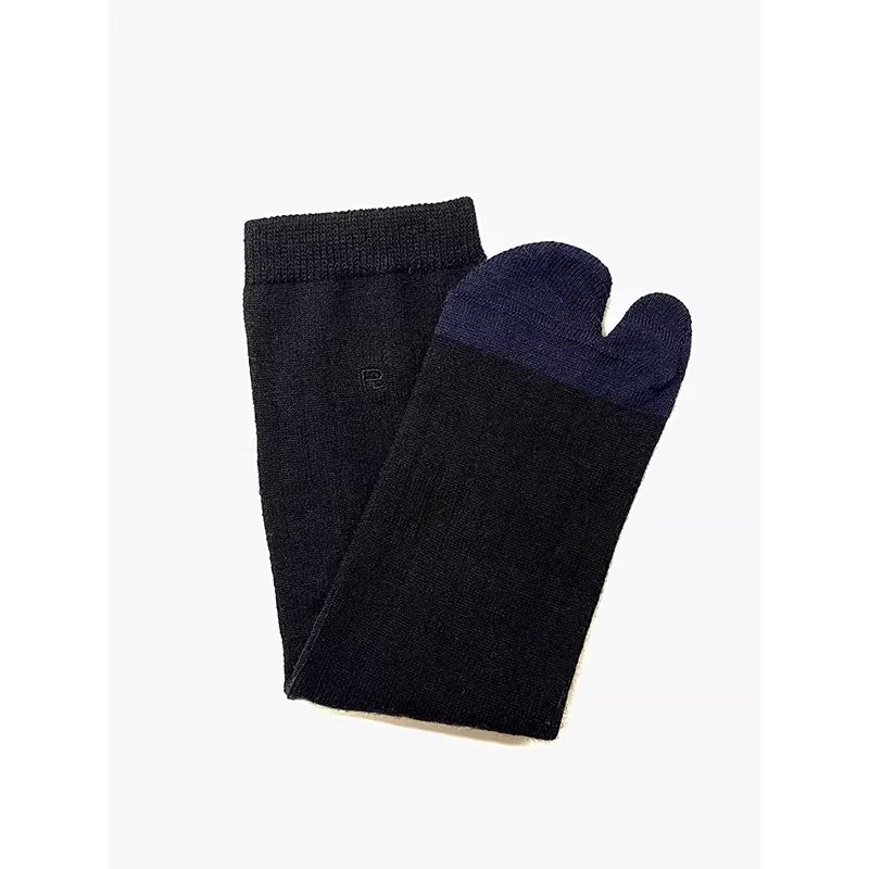 RandomPiece Wool Blend Colorblock Split-Toe Socks