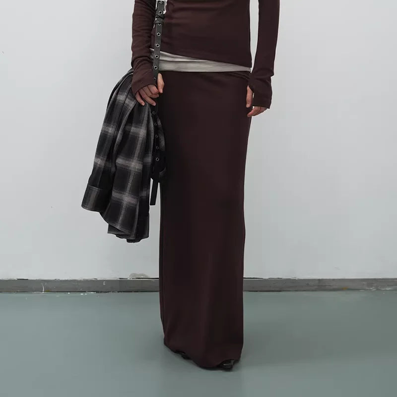 RandomPiece Thermal Brushed Knit Slim Skirt