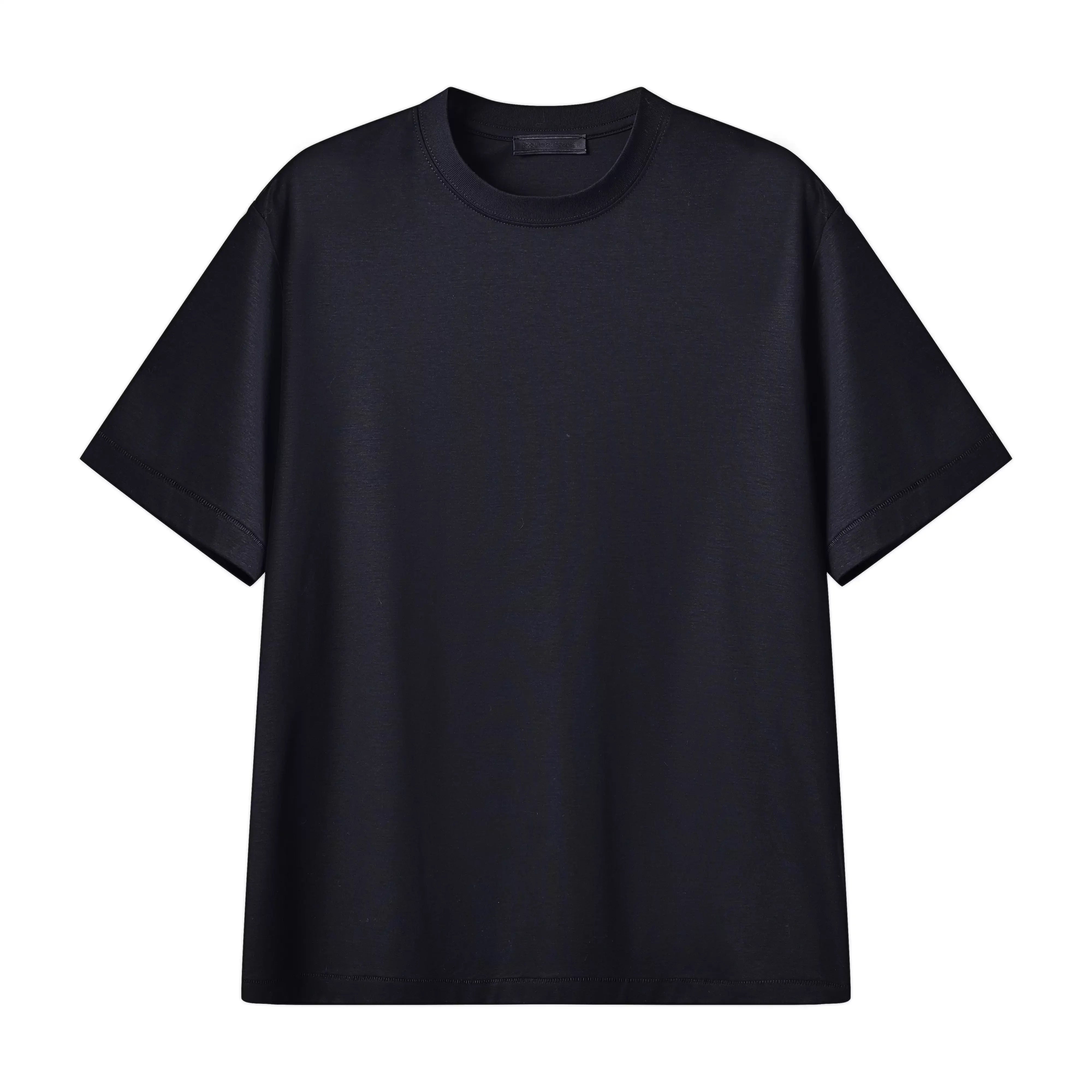 Roolrren homme Men's Silk-Blend Crew Neck T-Shirt