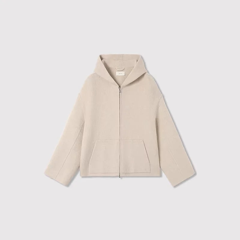 ROYA Double-Sided Cashmere Wool Hooded Jacket