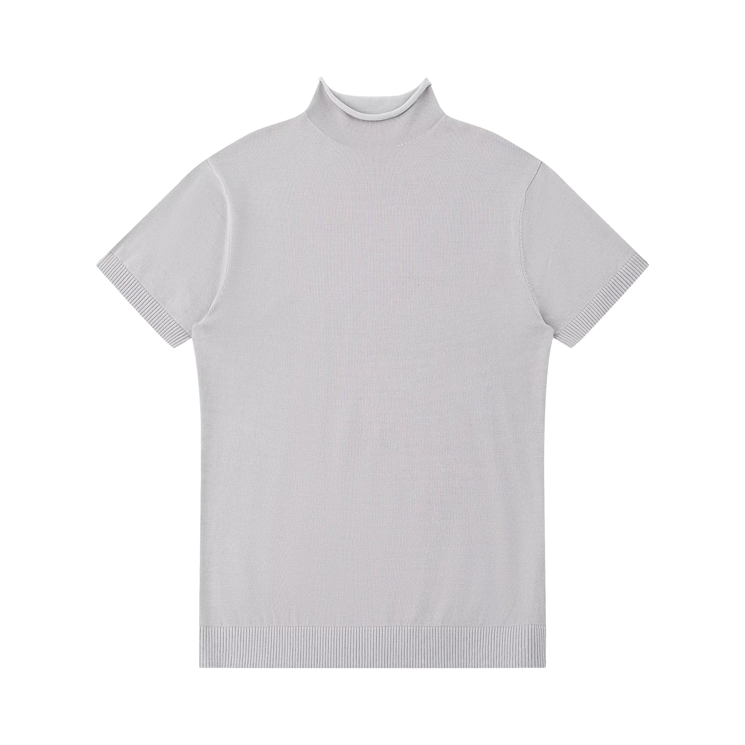 Y OFFICIAL Fitted Tencel-Wool Mock Neck Knit Top