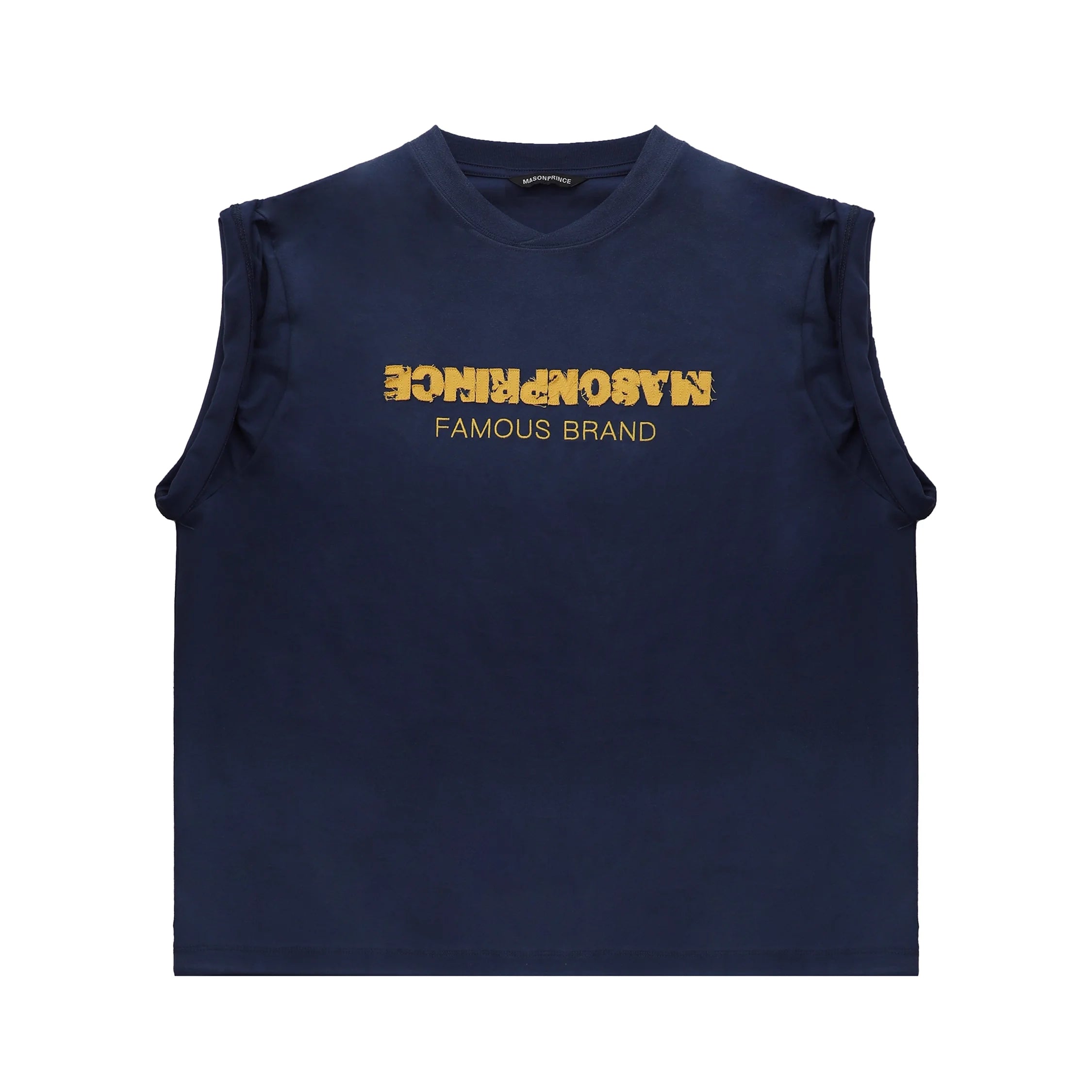 MASONPRINCE Layered Collar Reversible Embroidered Sleeveless Tee