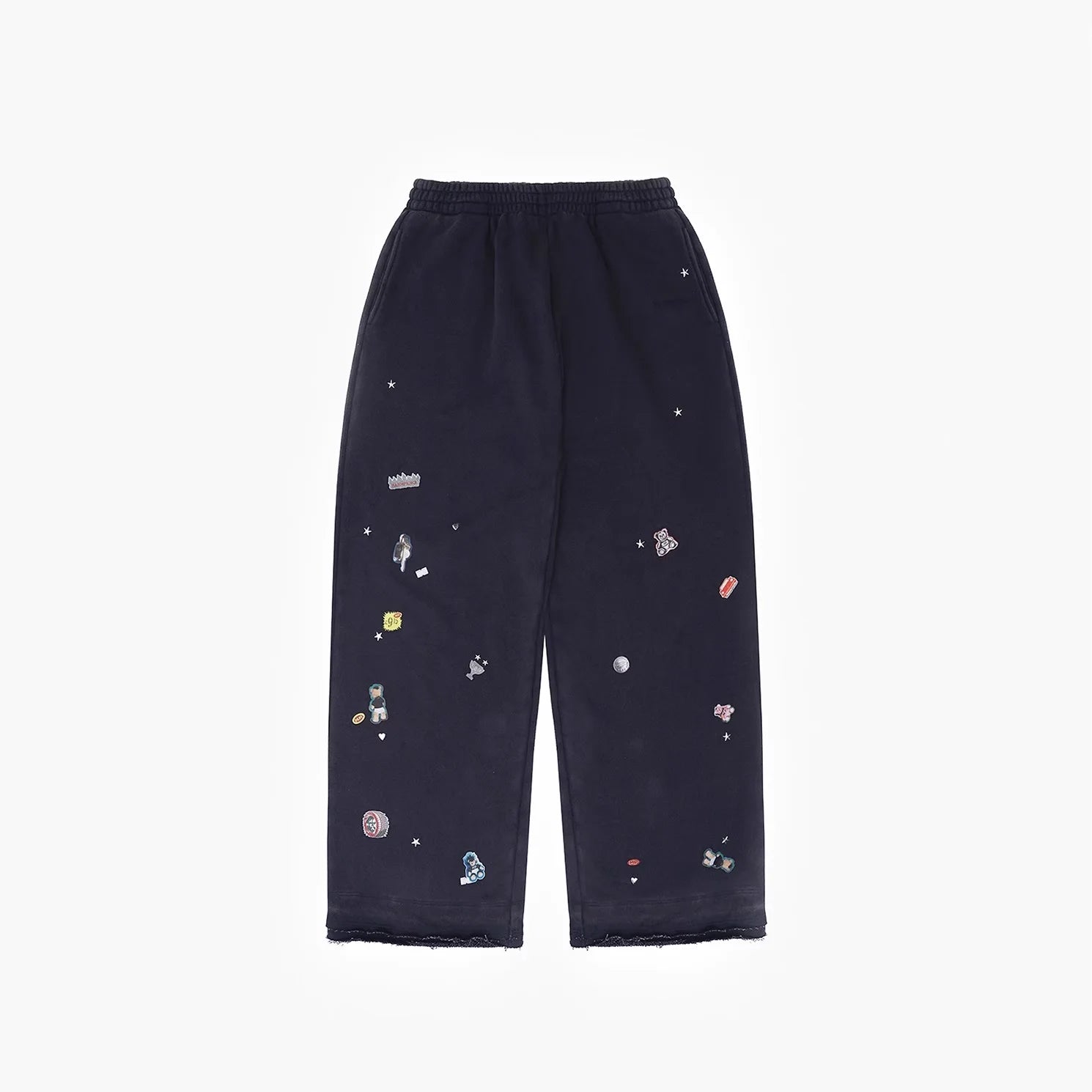 MASONPRINCE 4-Piece Space Patch Knit Set - Short Sleeve, Vest, Hoodie, Pants