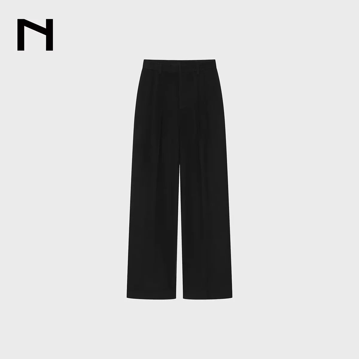 NANS Menswear Wool Blend Pleated Wide-Leg Suit Trousers