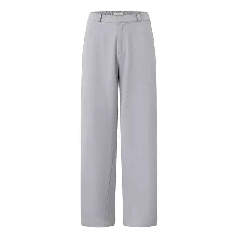 ROYA Men's Tencel Wool Blend Tailored Trousers with Semi-Elastic Waist