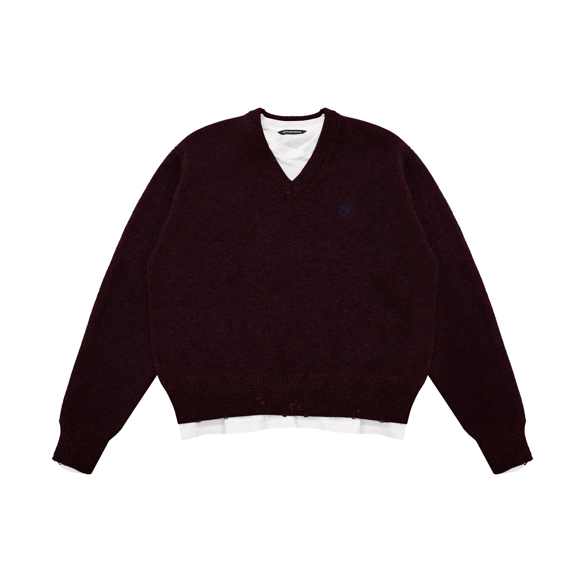 MASONPRINCE Men's Double-Layer Jacquard Knit Sweater