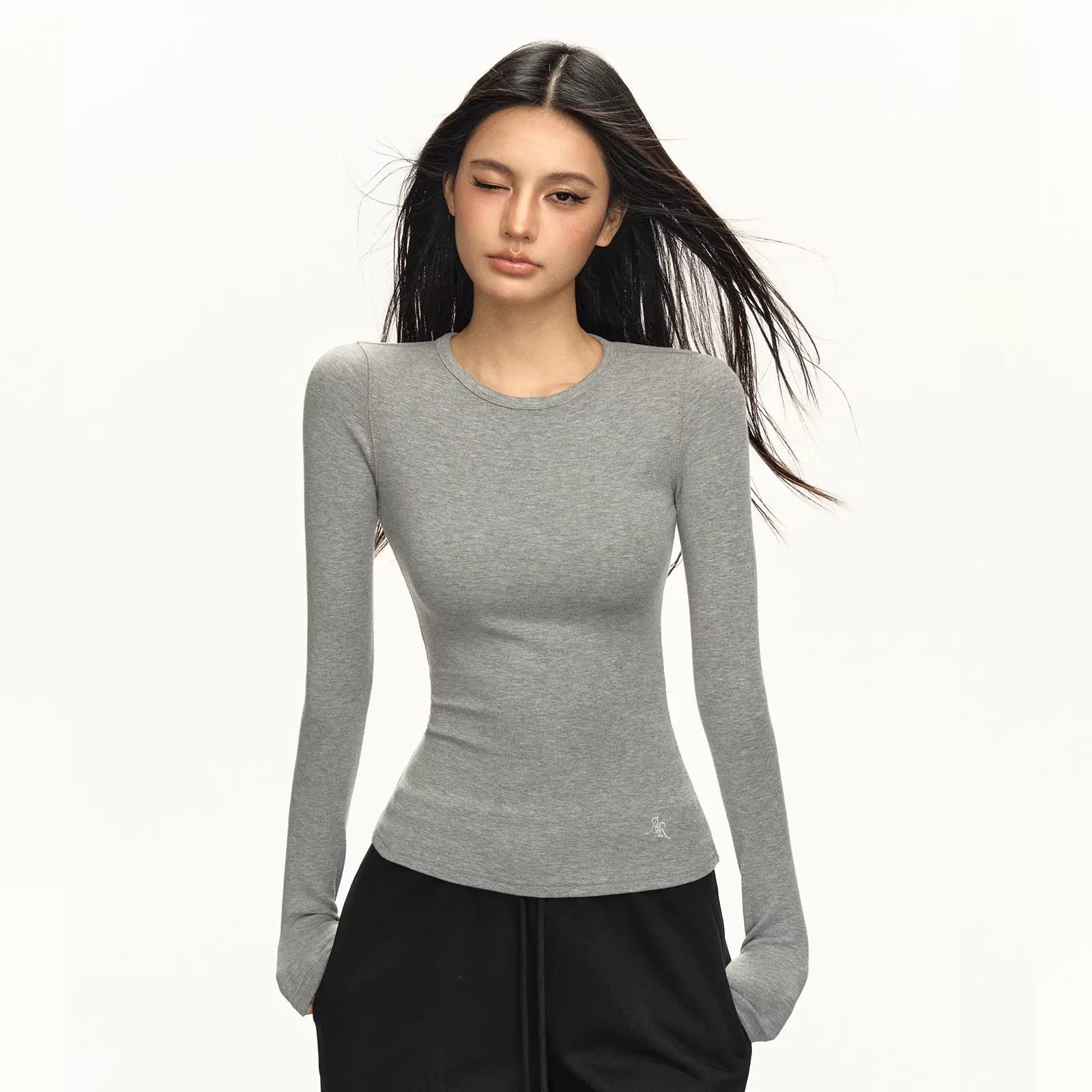 ARISEISM Women’s Slim Fit Long Sleeve Base Layer Top - Autumn Basic Tee