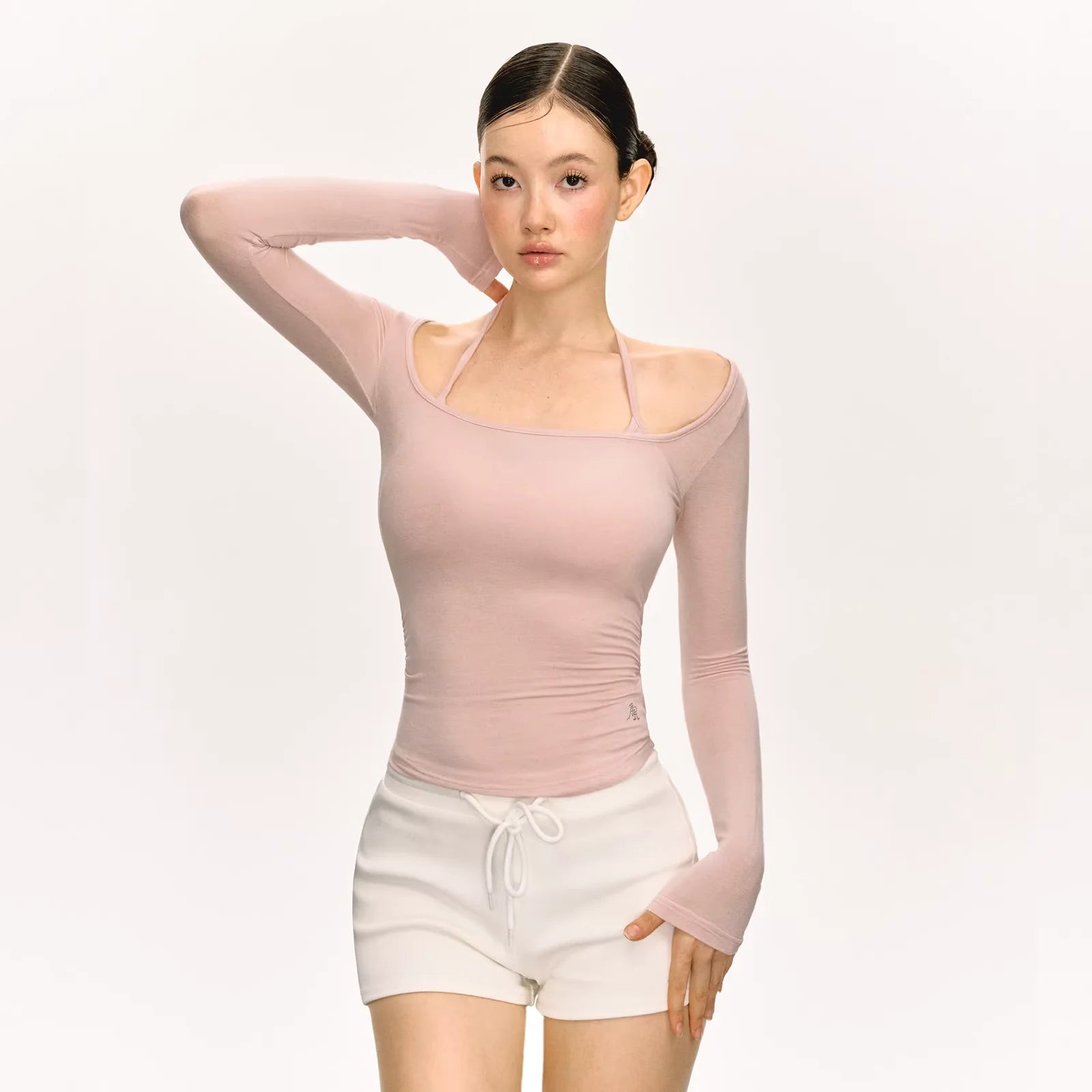 ARISEISM Women's Layered-Look Cropped Long Sleeve Top