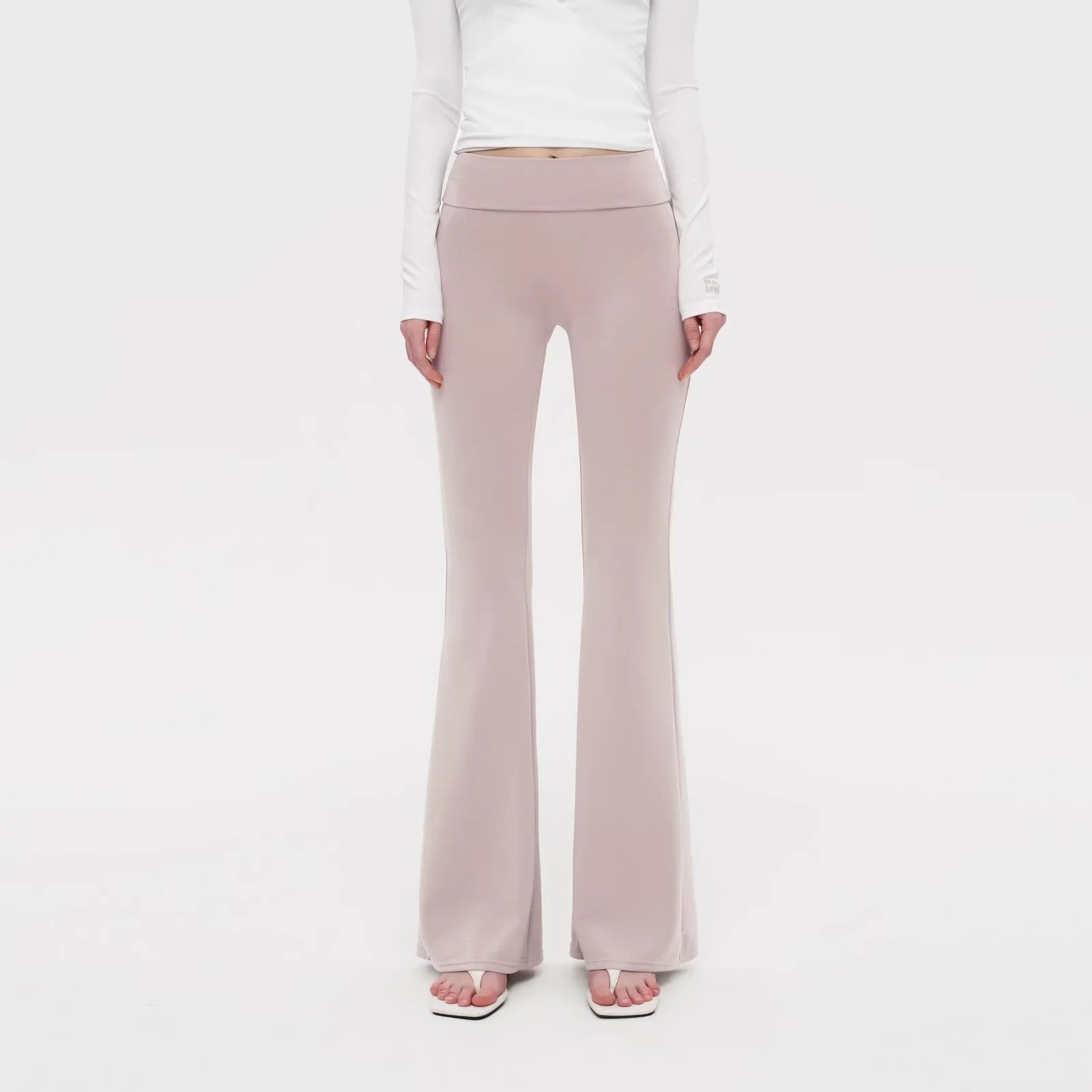 PUKI Wrap Tie Ballet Top and Flared Yoga Pants Set