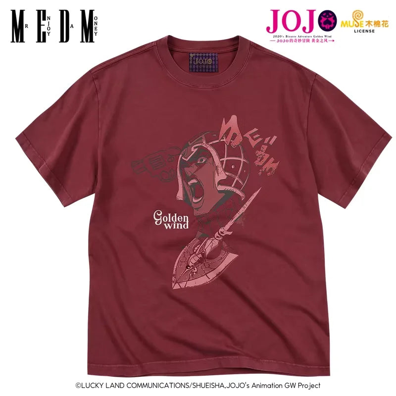 MEDM Men's Vintage Washed Graphic T-Shirt with Anime Print