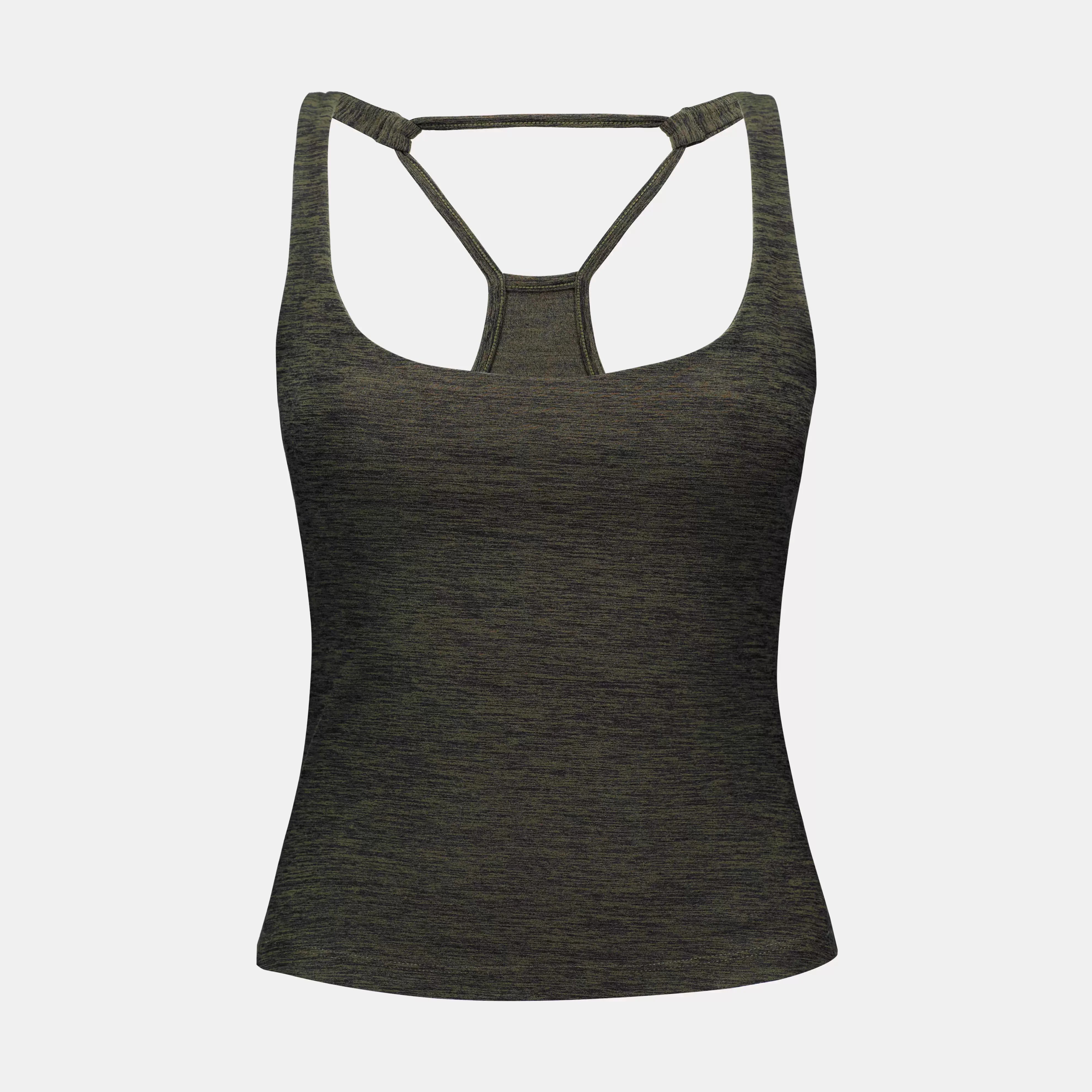 Fax Copy Express Classic Deep U-Neck Fitted Tank Top with Strappy Back