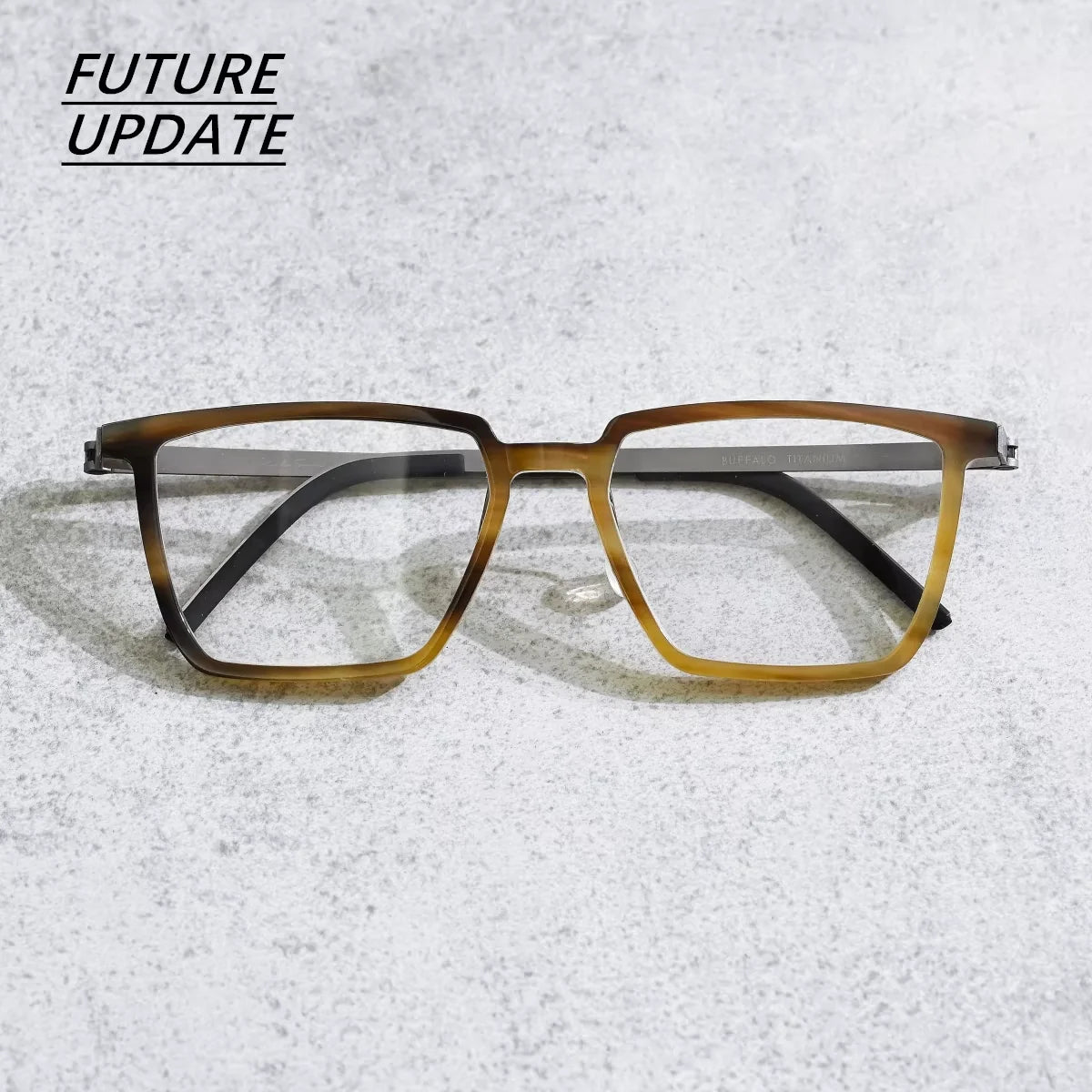 FUTURE UPDATE Vintage Buffalo Horn Large Face Men's Eyeglass Frames