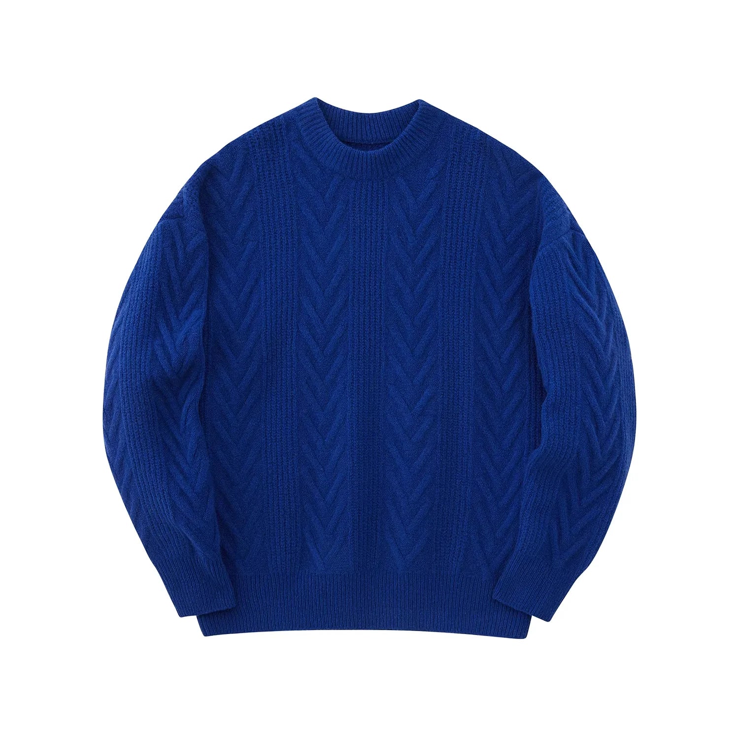 NANS Menswear Textured Yak Wool Blend Crewneck Sweater
