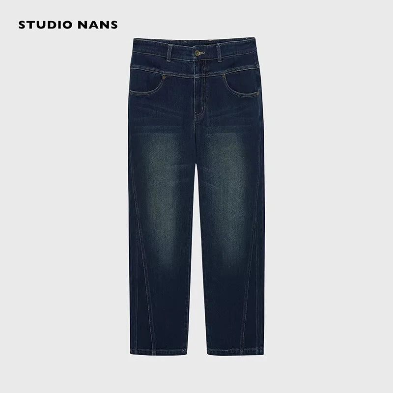 NANS Menswear Vintage Washed Flared Denim Pants