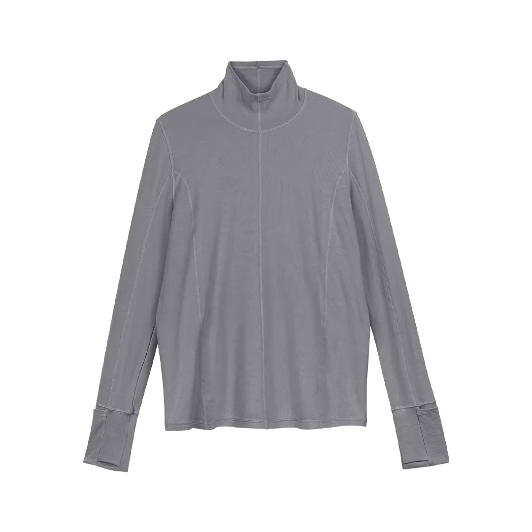 Simple Project Men's Slim Fit High Neck Long Sleeve Base Layer Shirt