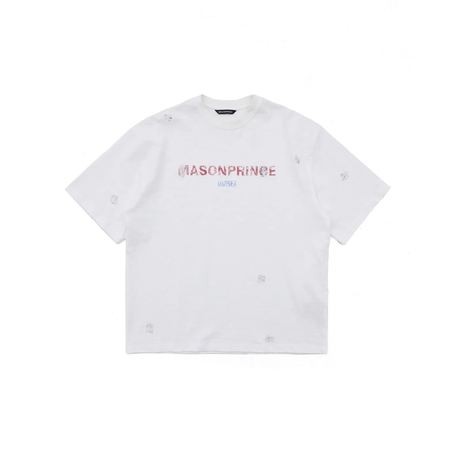 MASONPRINCE Distressed Black Streetwear Set with Red Print