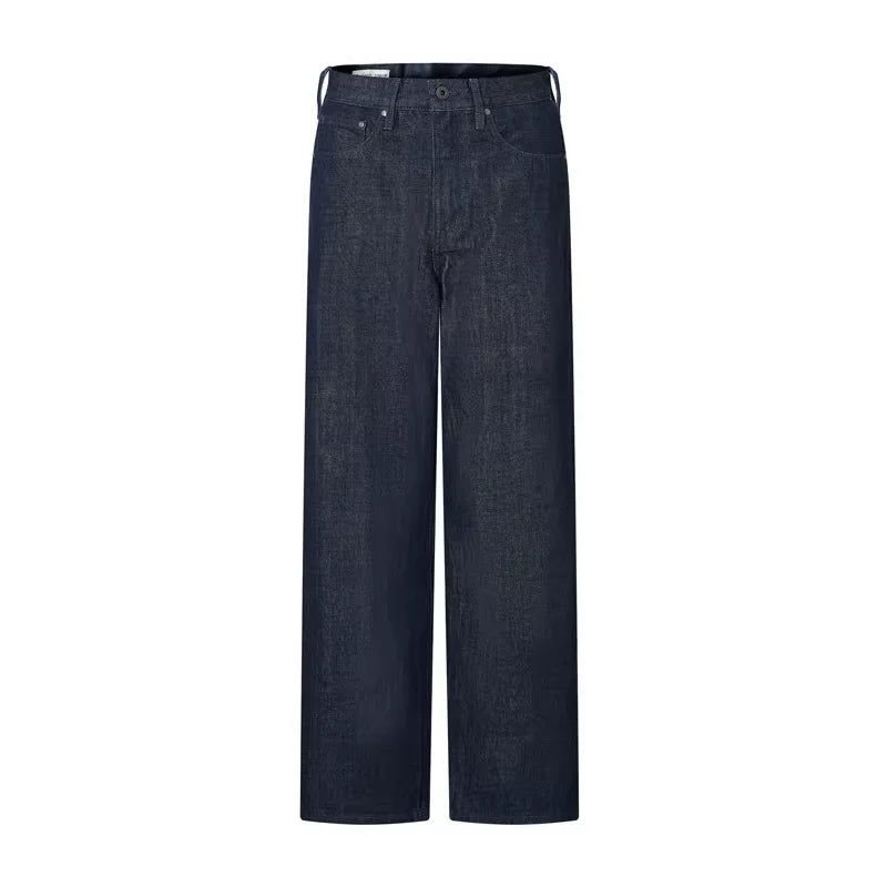 alright then Selvedge Raw Denim High Waist Wide Leg Jeans