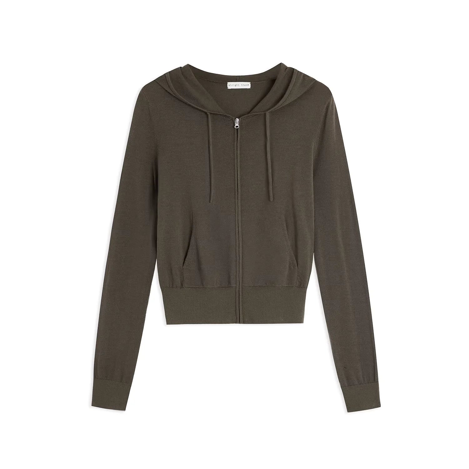 alright then Women's Lightweight Merino Wool Zip-Up Hoodie