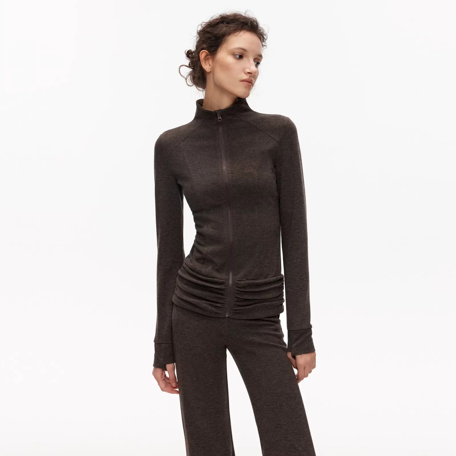 PUKI High-Waisted Flared Wide-Leg Pants Set