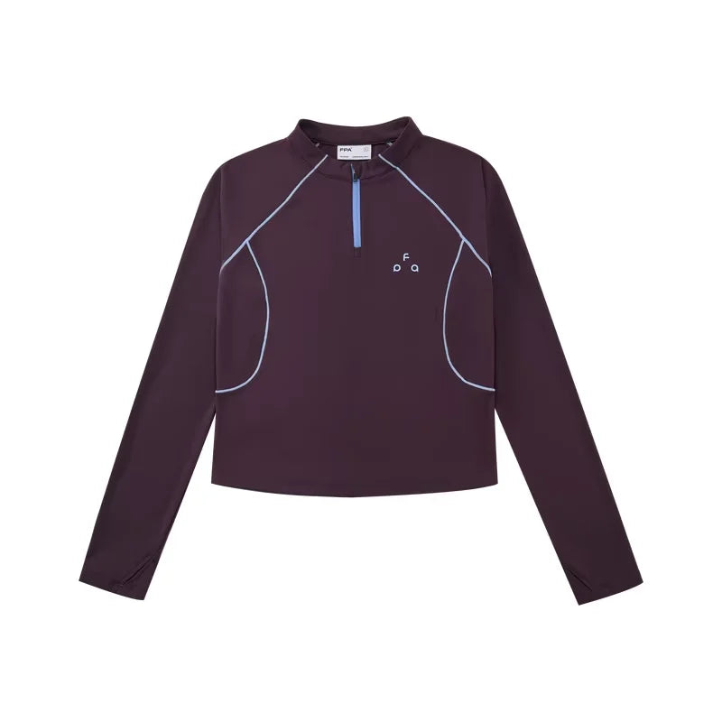FPA Women's Colorblock Half-Zip Long Sleeve Athletic T-Shirt