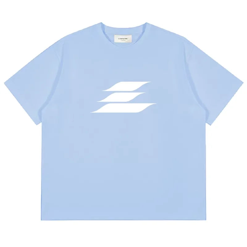 LOSTCTRL Unisex Oversized Cotton T-Shirt with Logo Print