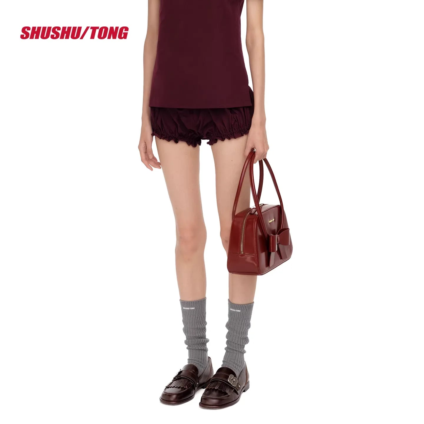 shushutong Women's Ruffle-Hem Balloon Shorts