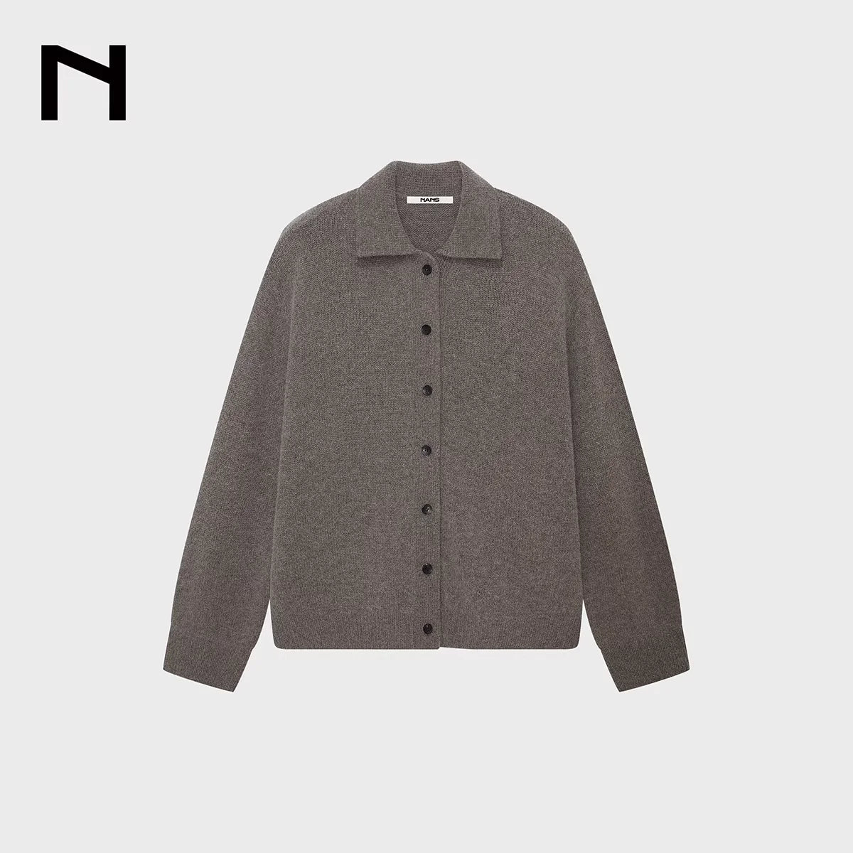 NANS Menswear Merino Wool Cashmere Blend Lapel Cardigan