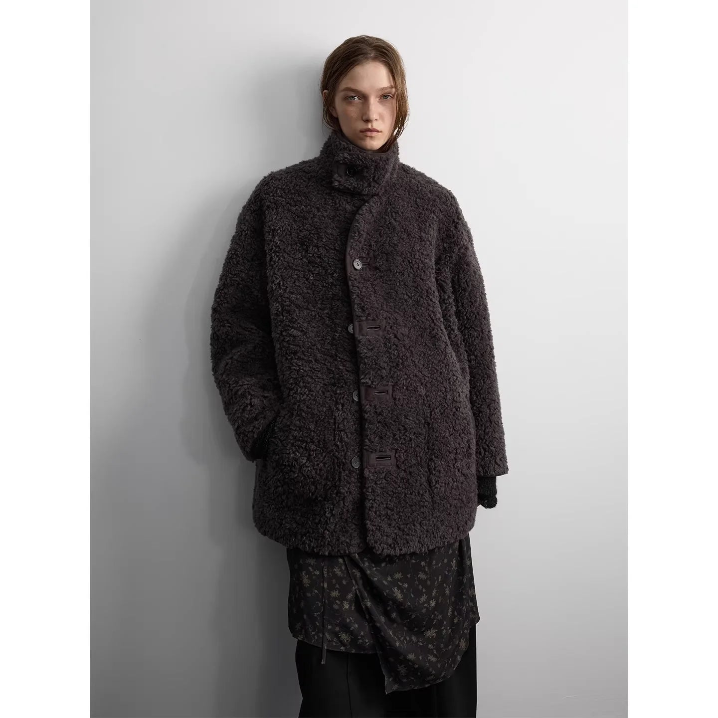 RandomPiece Reversible Teddy Fleece Faux Fur Jacket for Women