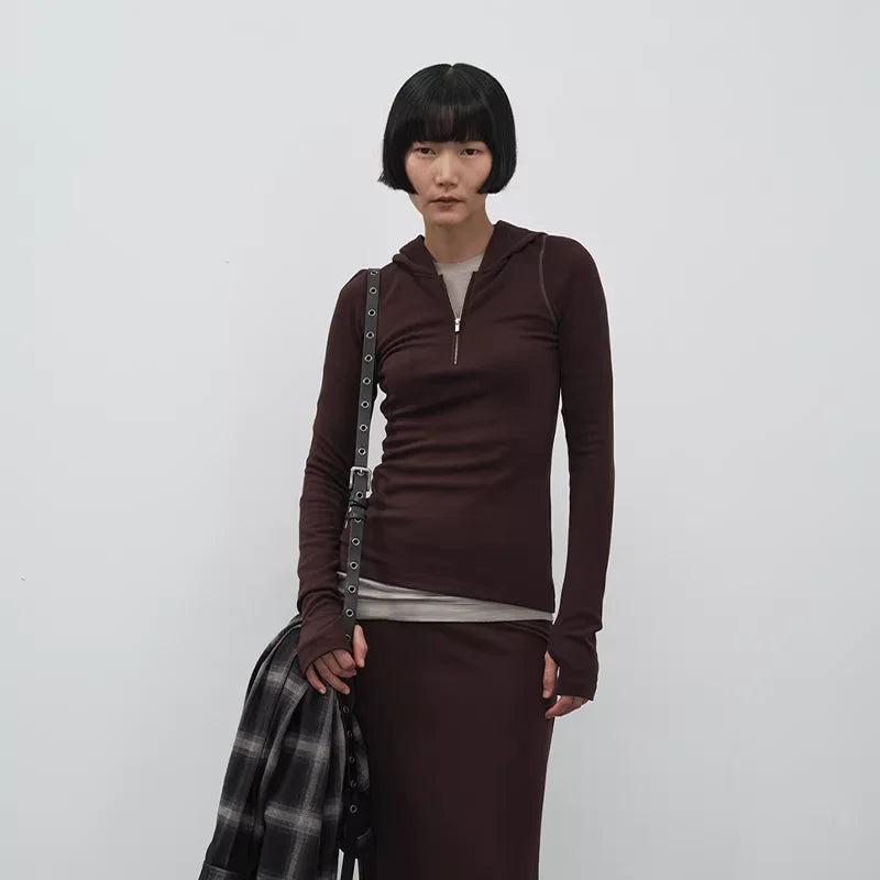 RandomPiece Thermal Brushed Acetate Zip Hoodie